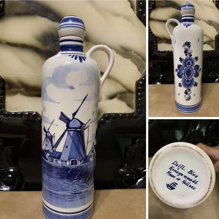 Botol keramik delft holland antik 30cm Kode 870