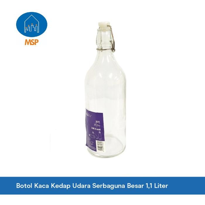 Botol Kaca Kedap Udara Serbaguna Besar (MSP-CMD0189) /1,1 Liter/ 1 Pc Kode 1393