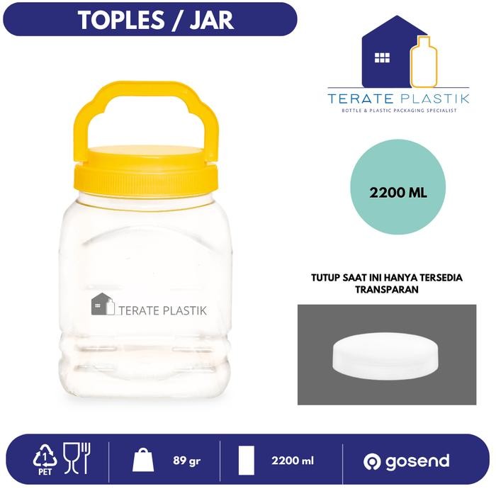 Toples Kotak 2200ml Jar Plastik Terate Plastik Kode 970