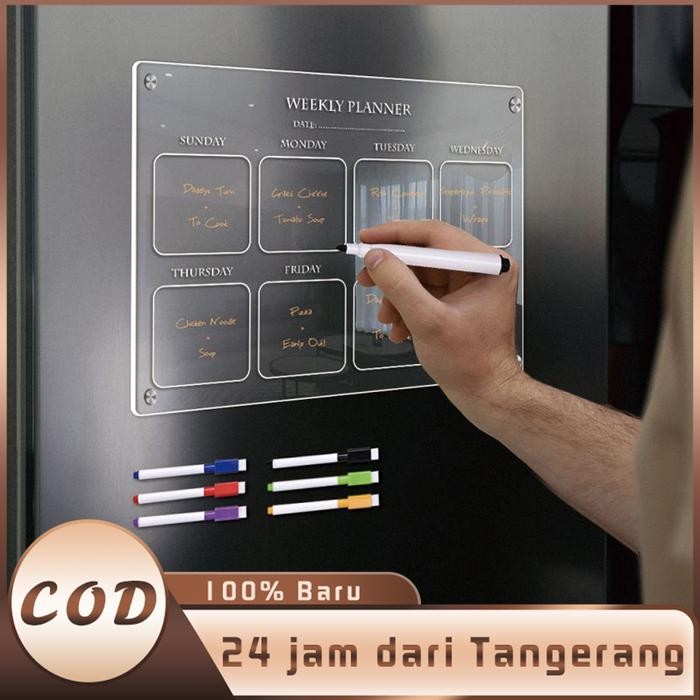 

Terlaris- Monthly Weekly Planner Wall Planner Dinding Schedule Board Akrilik