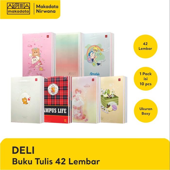 

Terlaris- Deli Buku Tulis Boxy Isi 42 Lembar (1 Pack)
