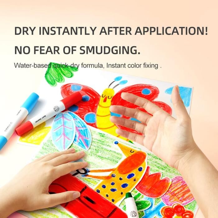 

Mideer Quick Dry Silky Crayon 8 Pc For Kids Safe Non Toxic Washable
