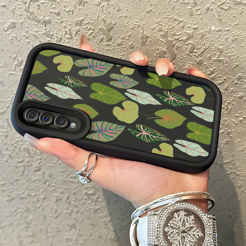 Casing Hp Untuk Samsung Galaxy A50 A50s A30s Case Daun hijau premium Kasing tipis Perlindungan Kesin