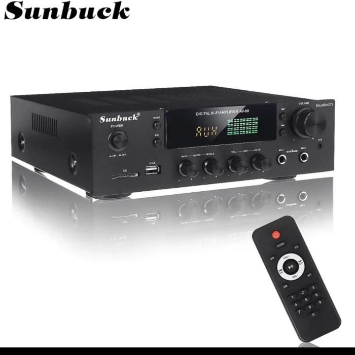 Amplifier Bluetooh Usb Amplifier Sunbuck Av-80 Top Suara Pasti Diskon