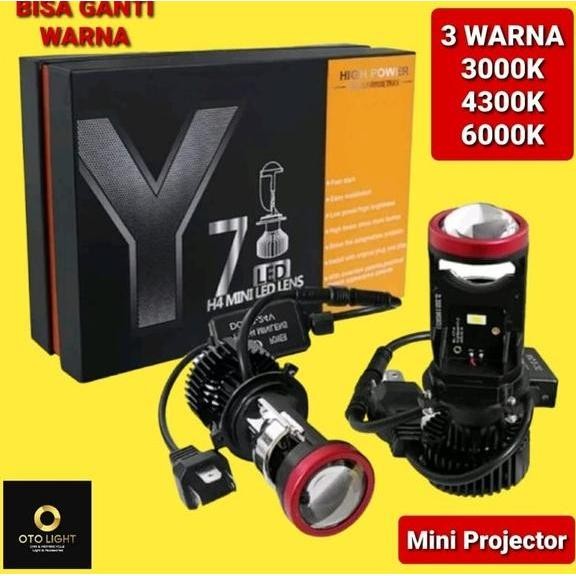 Untuk Led H4 Mini Projie Y7 . 3 warna . Mini Projie H4 . Mini Projector Kompatibel