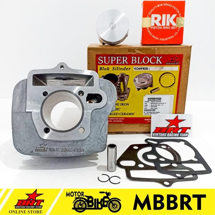 Blok Bore UP Cast Iron Piston BRT Supra Fit Revo Grand Win C100 Legenda 53,40