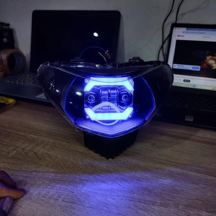 Lampu Depan LED Daymaker 4 Lensa Mio Smile