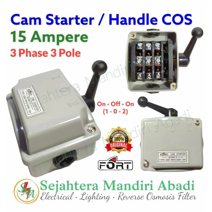 Cam Starter 15 Ampere 3 Phase 3 Pole Handle COS Change Over Switch
