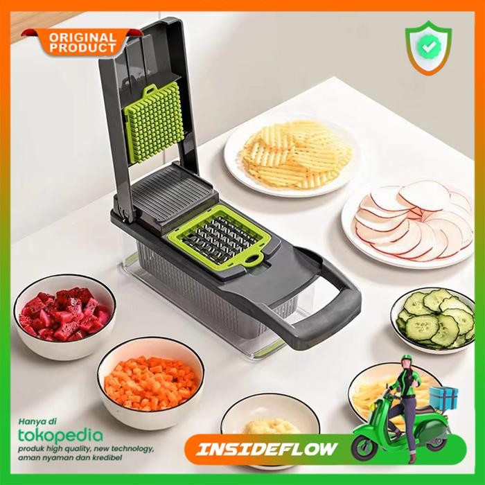 Potato Chipper Alat Pemotong Stik Kentang Goreng Pisau Potong Kentang Sayur Wortel Bawang Kripik