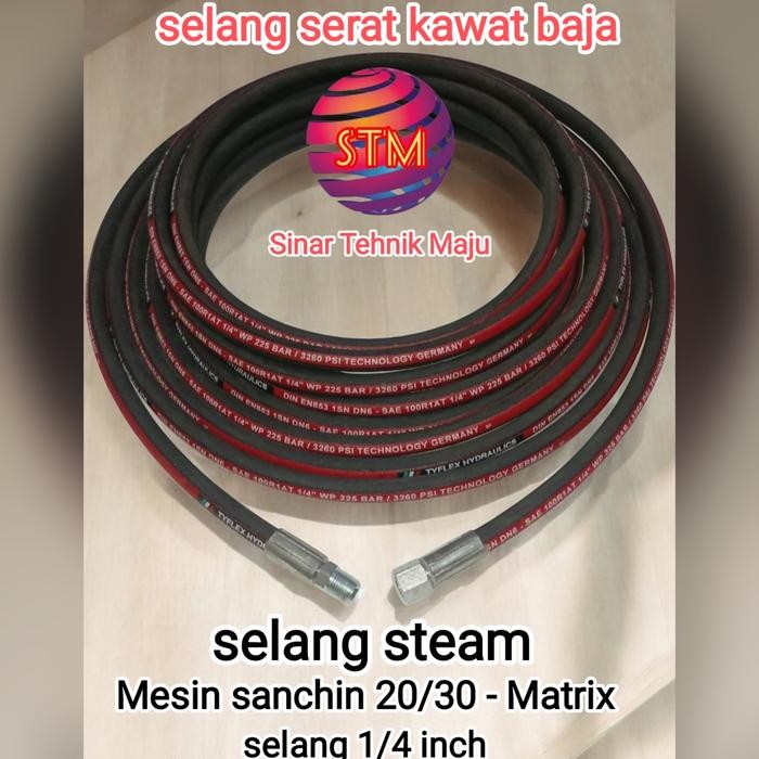 selang steam cuci motor mobil mesin sanchin matrix selang serat kawat