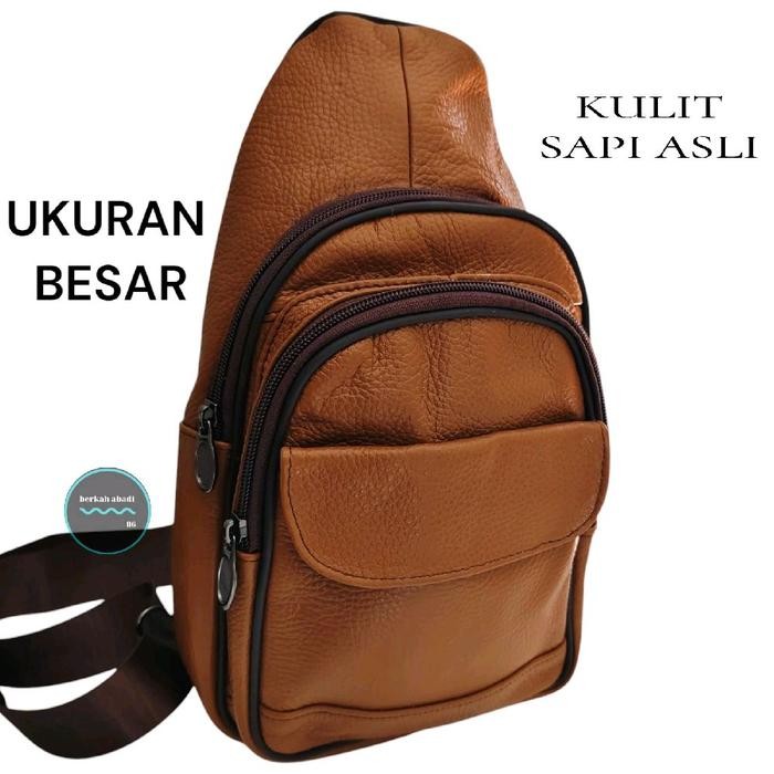 Tas slingbag body bag kulit asli tas selempang pria kulit asli tas besar pria
