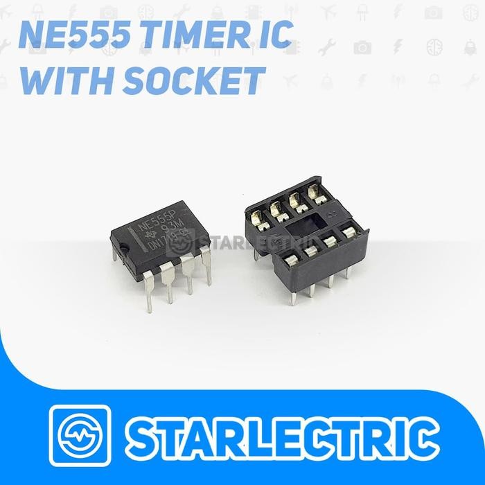 NE555 IC Precision Timer NE555P NE555 NE 555 DIP 8 dengan Socket