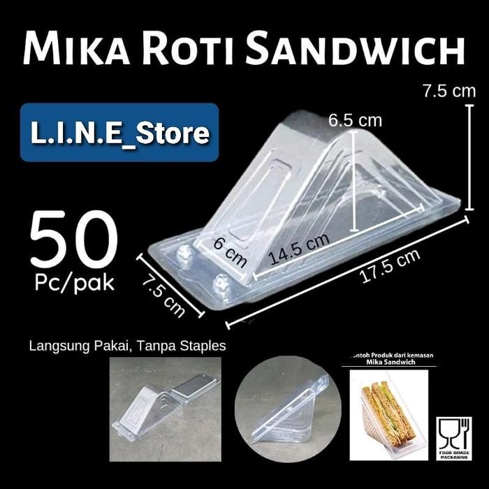 50pcs Mika Sandwich Segitiga Plastik / Mika Segitiga / Mika Roti