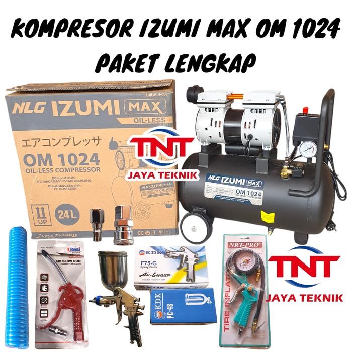 Terlaris Izumi Max Om 1024 Mesin Kompresor Angin Oilless 1Hp Izumi Max Om1024 / Compresor Angin