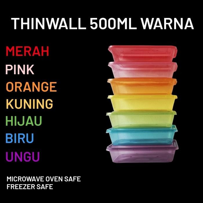 THINWALL 500ml PERSEGI PANJANG FULL WARNA / KOTAK TAKEAWAY