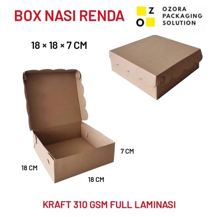 BOX NASI KOTAK 18x18x7 LAMINASI / DUS CATERING / KOTAK TAKEAWAY