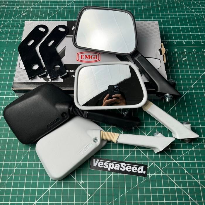 Spion Vespa PX Excel Merk EMGI Model Standar Kualitas Ori