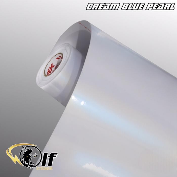 

(Expert) Sticker skotlet putih lembayung biru putih mutiara glossy lebar 50cm