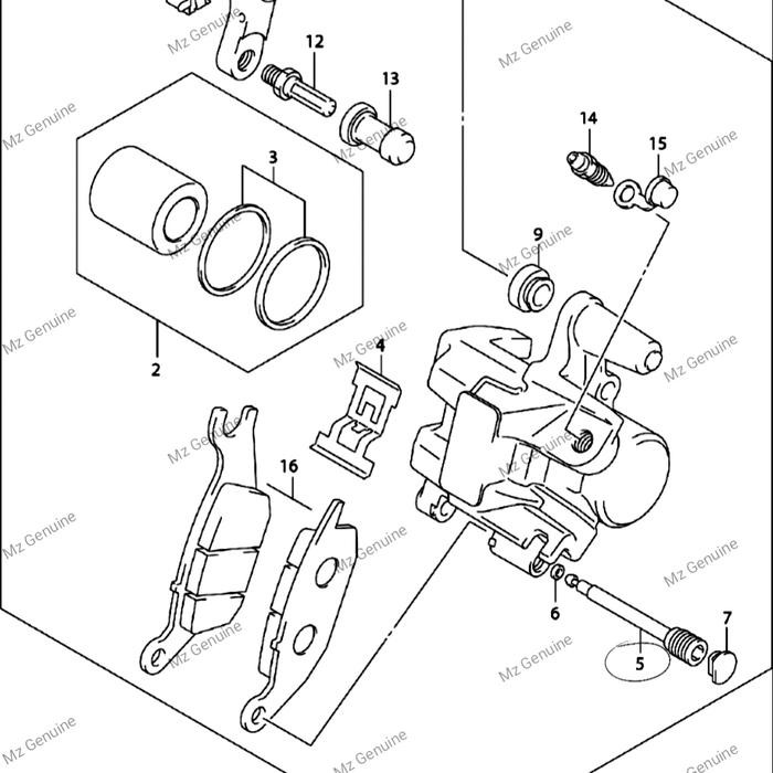 Baut Pin Kaliper Depan-Pin Suzuki Spin Skydrive Original Sgp
