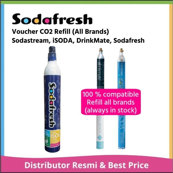 SodaStream, Ace, Drinkmate, iSoda, Sodafresh CO2 Refill Voucher