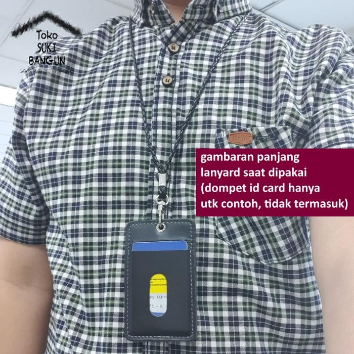 

Ready- Nt-001 Tali Lanyard Name Tag Id Card Strap Leather Braided Kepang