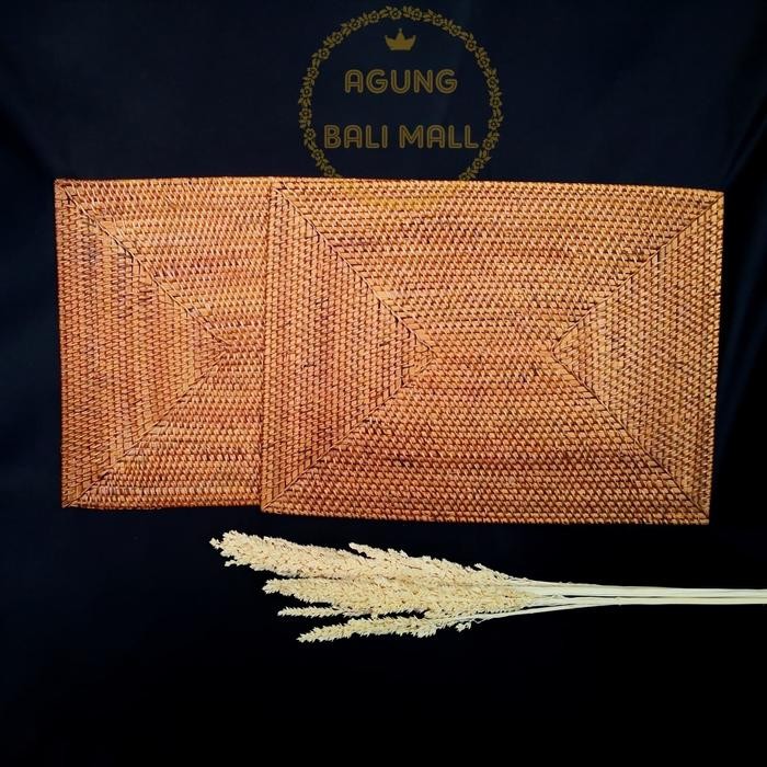 Placemat Rotan Alas Piring Rotan Persegi Panjang Tatakan Piring Pasti Ori