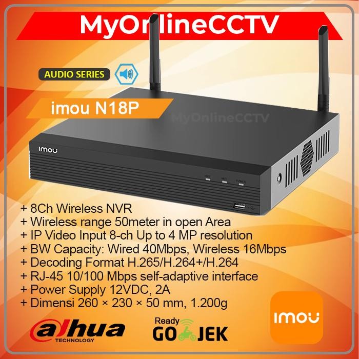 Imou NVR1108HS-W-S2 8Ch Dahua Wireless Wifi IP Camera CCTV Onvif