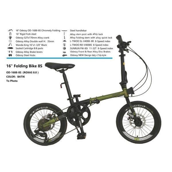 Sepeda Lipat Folding Bike 16 Odessy Roxas