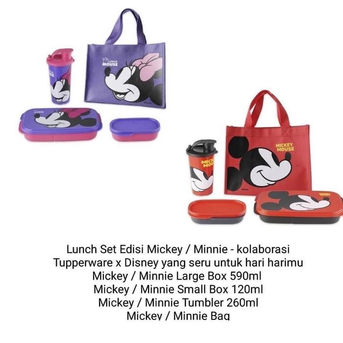 Tupperware Minnie Lunch Set mickey free tas tempat bekal makan anak