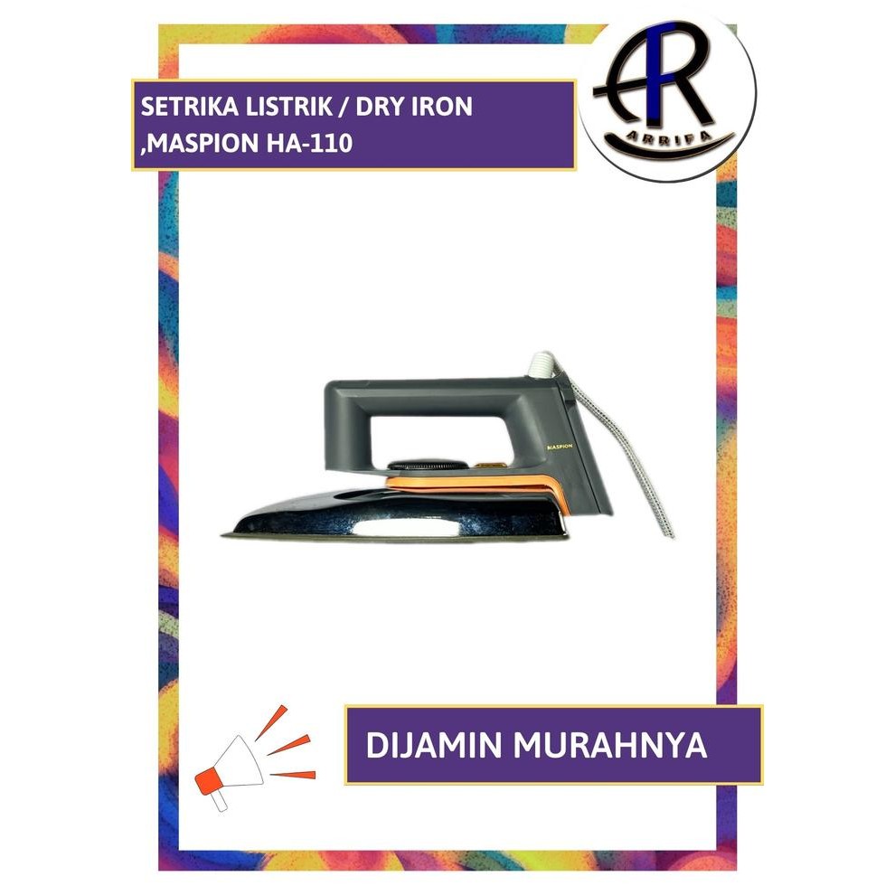 Original Maspion Dry Iron Setrika Listrik Otomatis Maspion Tipe Ha-110