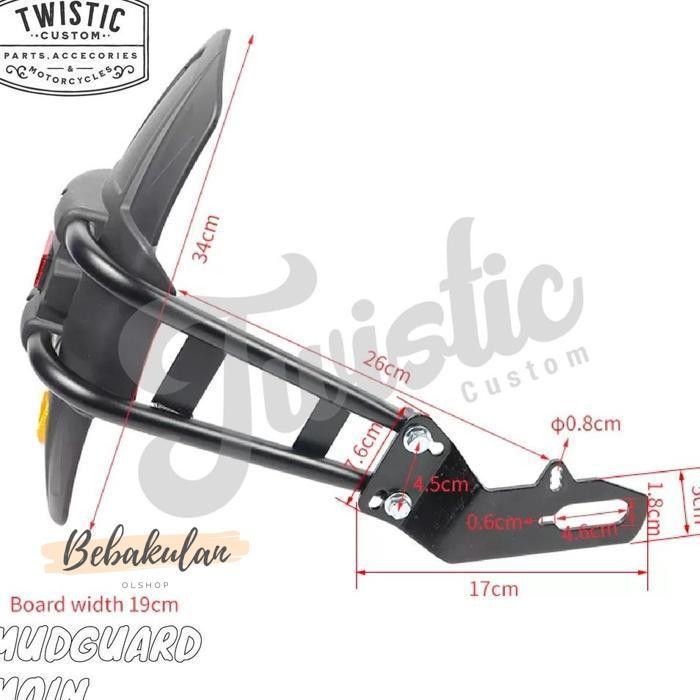 Spakbor Mudguard Moin Belakang Motor Custom Universal Terjangkau