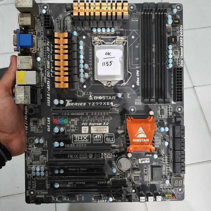 Jual MOBO BIOSTAR TZ77XE4 SOCKET 1155, MOTHERBOARD Z77 BIOSTAR, NORMAL NON BACKPANEL