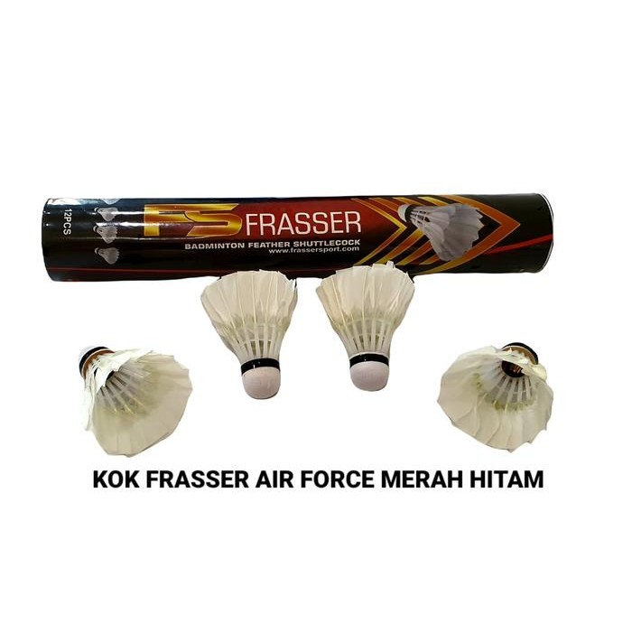 Frasser Kok Shuttlecock Badminton Air Force Merah Hitam 12
