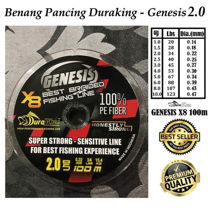 Benang/Senar Pancing Duraking Genesis PE 2.0