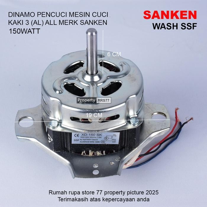Dinamo Wash Pencuci Kaki 3 Untuk Mesin Cuci Merk Sanken