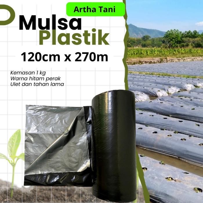 Mulsa Hitam Perak Per Roll/Lebar 60-120cm