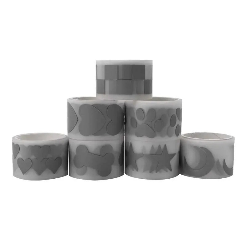 1 Roll 1Mx3cm Heart Star Reflective Tape Sticker for Clothing Iron Bagpack T-shirt Heat Glow in The