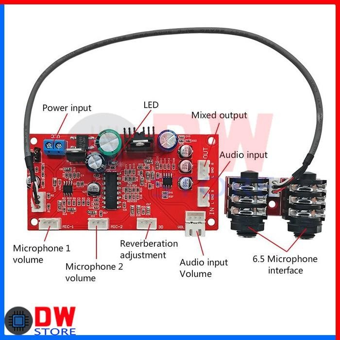 [Expert] Modul PT2399 AD828 Stereo Karaoke 2 Ch Microphone Echo Reverb Efek