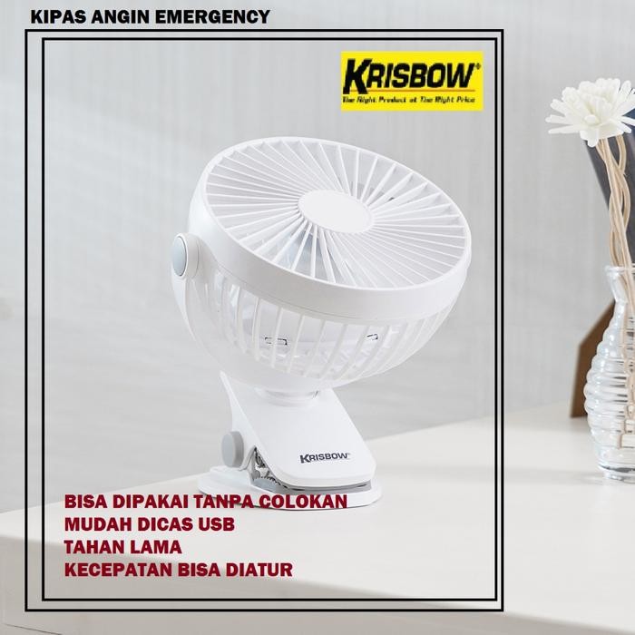 [Expert] KRISBOW KIPAS ANGIN EMERGENCY TANPA LAMPU LED KIPAS ANGIN MATI LAMPU