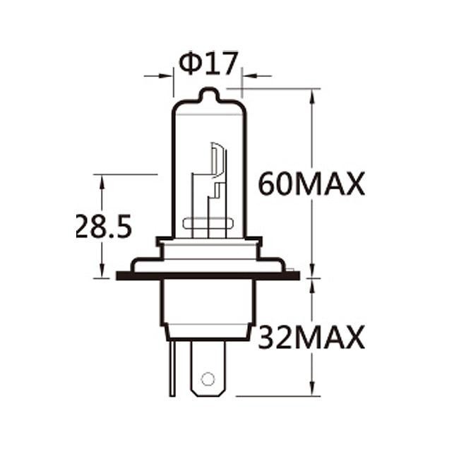 Michiba H4 LW Halogen Low Watt Bohlam Mobil Xenon