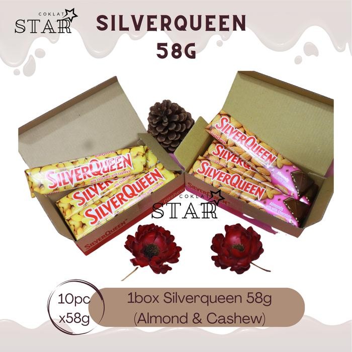 

New SALE!! SILVERQUEEN 55GR 1 BOX 10PCS CASHEW ALMOND/COKELAT SILVERQUEEN MEDE ALMOND