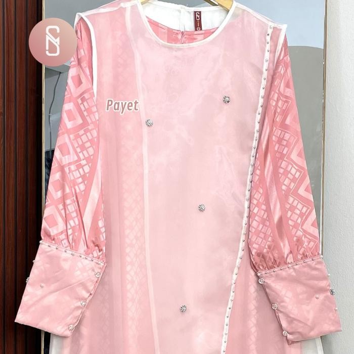 Myshawl Kaluna Jafina Gamis Jumbo Brukat Motif Kasual Kondangan Wisuda Kekinian Big Size Brukat