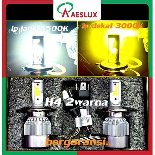 LAMPU MOBIL LED H4 2 WARNA