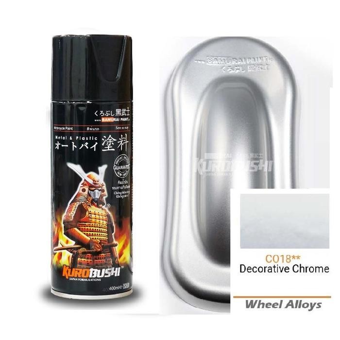 Cat Semprot Samurai Paint C018** Samurai Decorative Chrome Warna Stainless Pilox Pilok Chrome C018