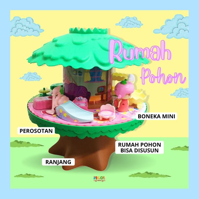 Figoltoys Mainan Rumah Rumahan Boneka Tree House Rumah Pohon