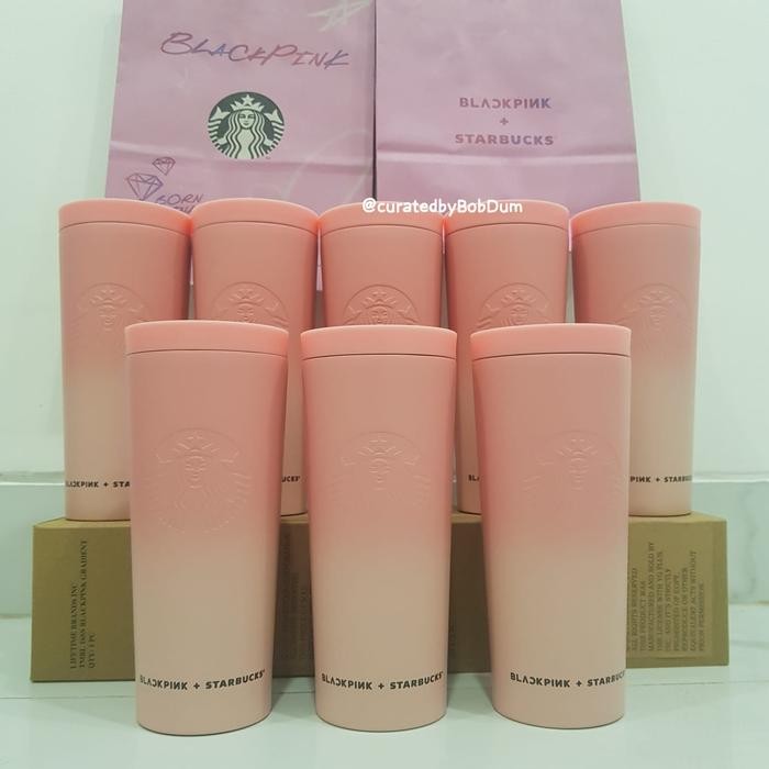 Starbucks x Blackpink Pink Gradient Stainless Tumbler Jisoo Lisa