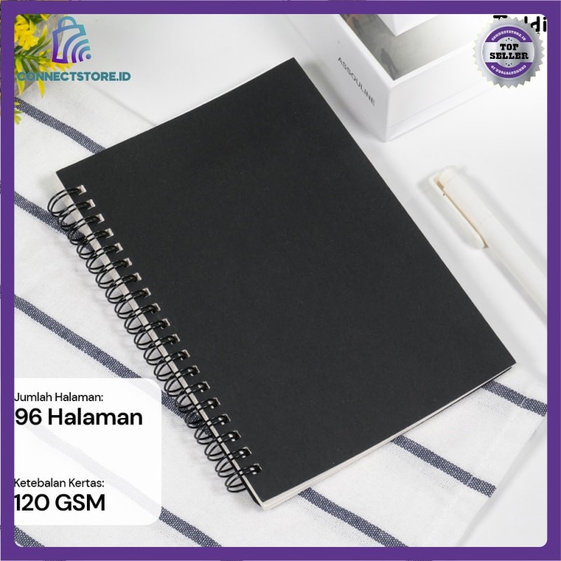 

Buku Jurnal Softcover Notebook Diary 120GSM 96 Halaman Blank-Hitam Putih