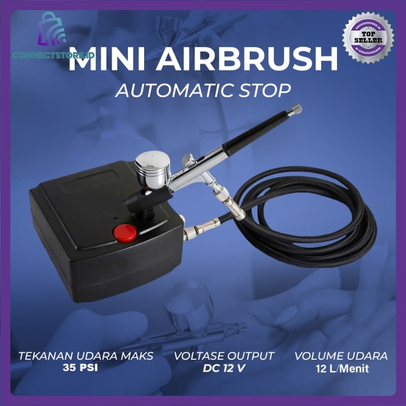 

Mini Airbrush Automatic Stop Double Action Spray Paint Art-Silver