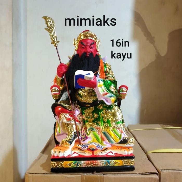 Patung Dewa Kwan Kong Dewa Kwan Kong Kwan Kung Kayu Full 16In