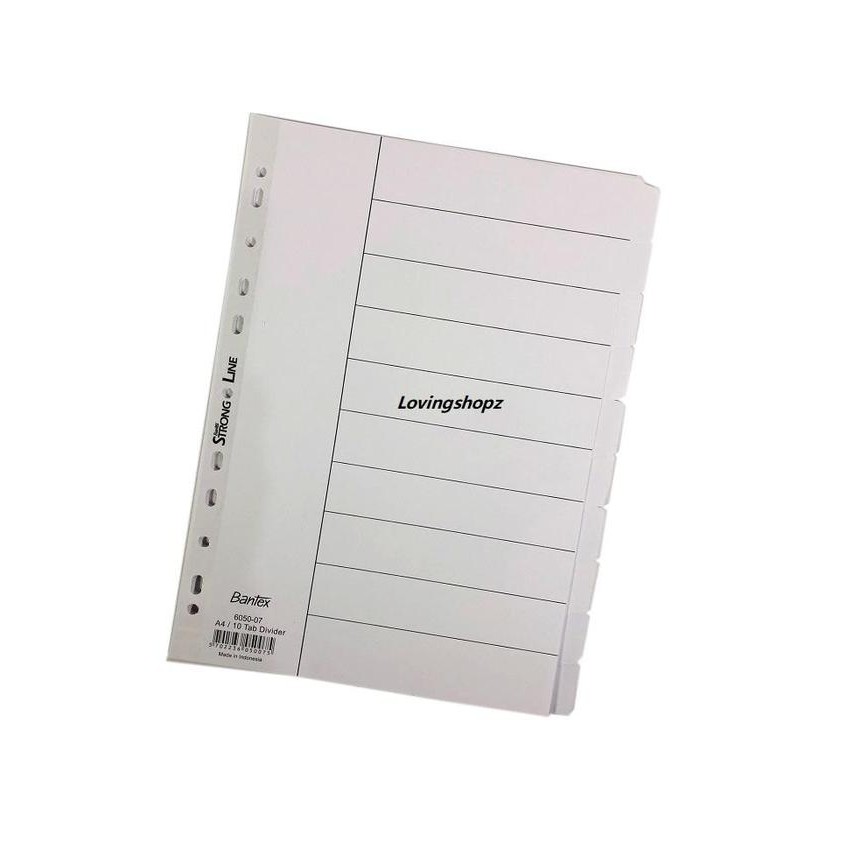

Tab Divider Bantex A4 Putih Semua, Pembatas Binder Bantex A4 6050-07 Stationery Karton Paper